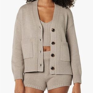 Cozy Taupe Button-Up Cardigan